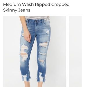 Forever 21 plus distressed denim